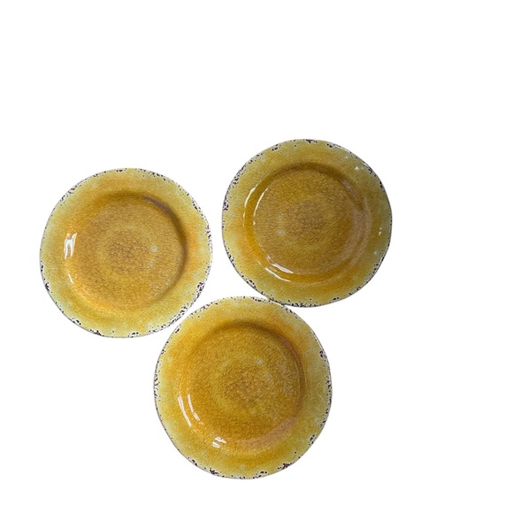 Pier 1 Imports | CARMELO Melamine Dinnerware Rustic Crackle Yellow 3 Pieces - Picture 2 of 7